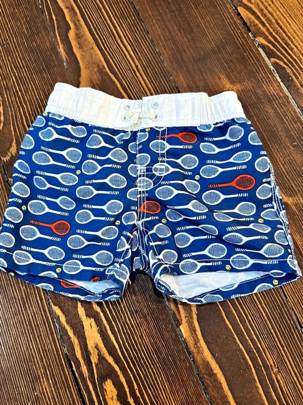 babyGap Baby Swim Trunks with Blue & White Tennis Motif 6-12 Months